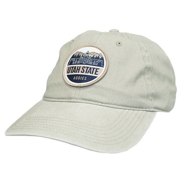 Old Main, Uscape, Utah State, Aggies, Patch, Cap, Hat, Gray